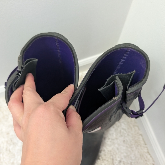 Hunter Balmoral Wellington Boots in Olive/Purple - Picture 5 of 6